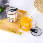 Unicorn Shape 350 ML Glass Mug with Straw