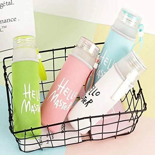 Hello Master Glass Water Bottle 450 ML